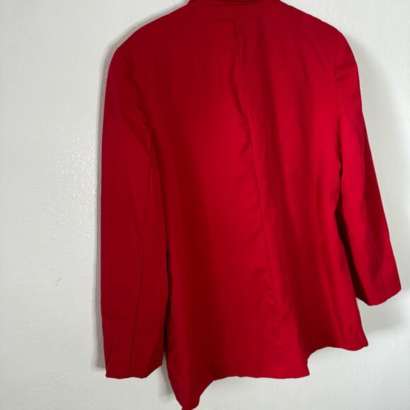 Vintage 70s Pendleton Women Sz 12 Wool Blazer Red Crest Single Button Sport Coat - Picture 10 of 11